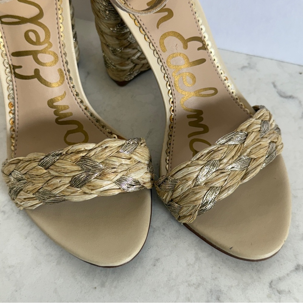 Sam Edelman Yoana Metallic Rafia Sandal - Picture 3 of 13